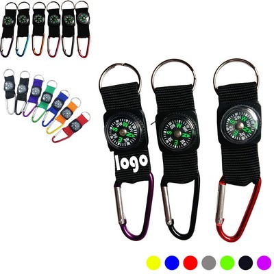 Aluminum Carabiner w/Compass - 7 Cm (2 Week Production)
