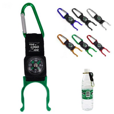 Bottle Holder w/Compass and Carabiner Clip